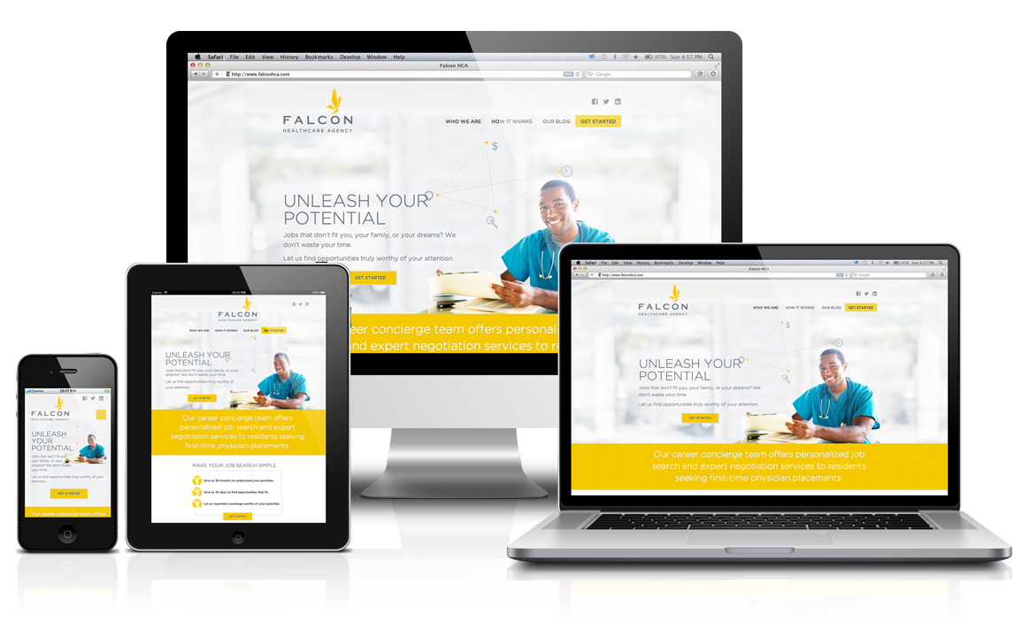 Professional business website design example in Ajax